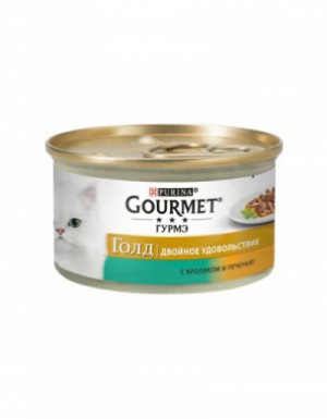 <p><strong>Gourmet Gold 85 гр Кусочки в соусе с кроликом и печенью для кошек </strong></p>