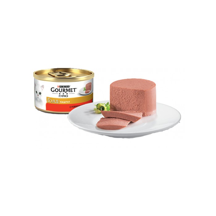<p><strong>Gourmet Gold&nbsp;85g pateu cu carne de vită&nbsp;pentru pisici</strong></p>