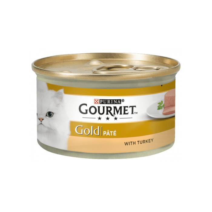 <p><strong>Gourmet Gold&nbsp;85g pateu cu curcan&nbsp;pentru pisici</strong></p>