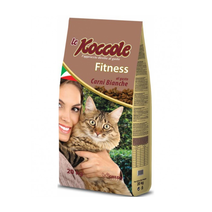 <p><strong>Koccole Delice Fitness - hrana uscata din carne albă pentru pisici adulte.</strong></p>