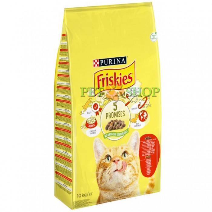 <p><strong>Hrană uscată Friskies pentru pisici adulte carne, pui, ficat 1 kg la cantar</strong></p>