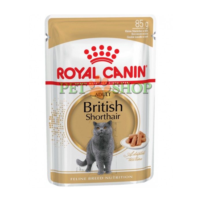<p><strong>Hrană umedă completă adaptată nevoilor nutriționale specifice ale pisicii adulte din rasa British Shorthair, cu v&acirc;rsta peste 12 luni (carne mărunțită &icirc;n sos).</strong></p>