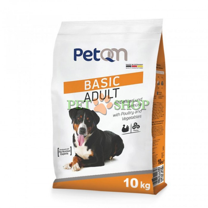 <p><strong>PetQM Basic Adult это сбалансированный полнорационный корм, который был специально разработан для взрослых собак.</strong></p>