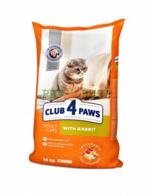<p><strong>Клуб 4 лапы Premium с кроликом для взрослых кошек 14 кг</strong></p>