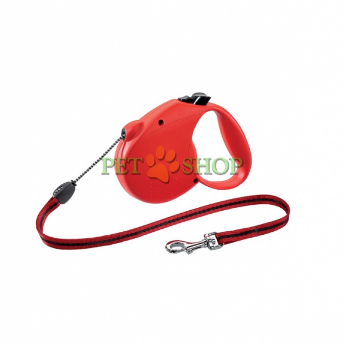 <p>Banda&nbsp;<strong>Flexi Standart M, rosu, cablu, lungimea&nbsp;</strong><strong>-&nbsp;5 m, pina la 20 kg</strong></p>