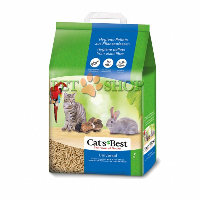 <p><strong>&bdquo;Cat&lsquo;s Best Universal&ldquo; &ndash; впитывающий натуральный (не комкующийся)&nbsp;универсальный наполнитель высшего класса. Подходит для кошек, птиц, кроликов, морских свинок и других мелких животных.</strong></p>