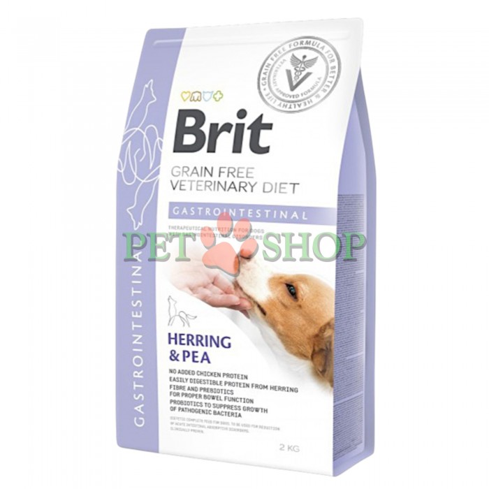 <p><strong>Brit Vet Dog Gastrointestinal&nbsp; Hering, Pea</strong>&nbsp;&mdash; лечебный сухой беззерновой корм для взрослых собак при остром и хроническом гастроэнтеритах.</p>