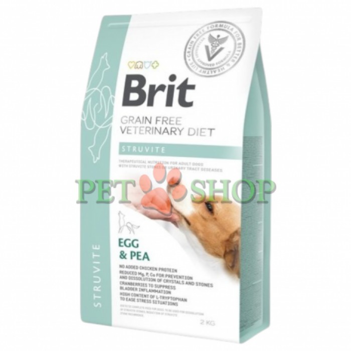 <p><strong>Brit Vet Dog Struvite Egg, Pea</strong>&nbsp;&mdash; hrană uscată dietetică, fără cereale, pentru c&acirc;ini adulți cu urolitiază de tip struvit.</p>