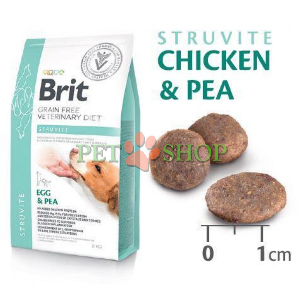 <p><strong>Brit Vet Dog Struvite Egg, Pea</strong>&nbsp;&mdash; hrană uscată dietetică, fără cereale, pentru c&acirc;ini adulți cu urolitiază de tip struvit.</p>
