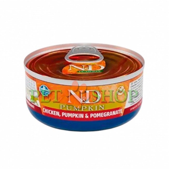 <p><strong>Farmina ND Chicken,&nbsp;Pumpkin, Pomegranate -</strong>&nbsp;полнорационный влажный корм для взрослых кошек с курицей, тыквой и гранатом.</p>