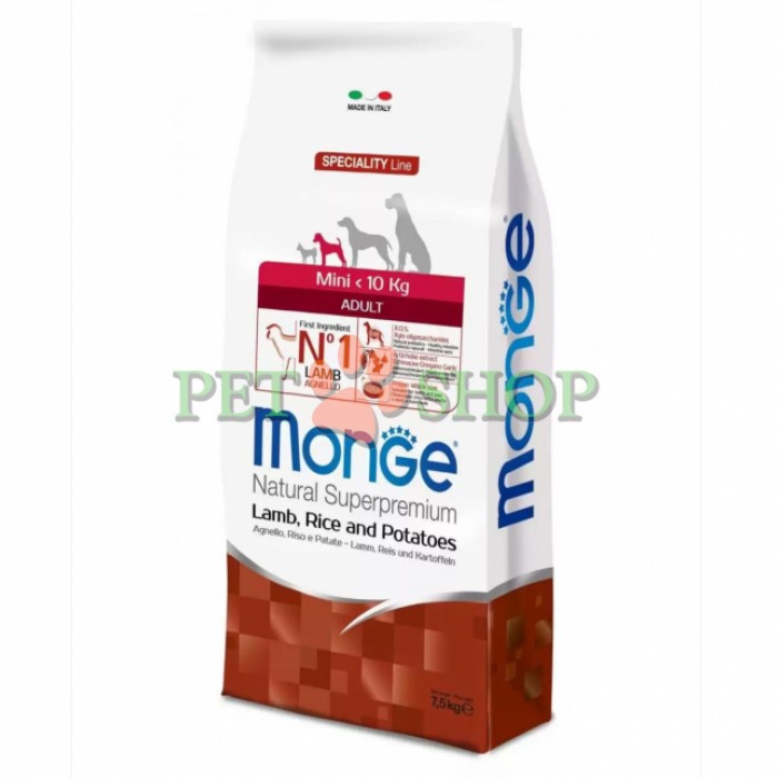 <p><strong>Monge Dog Speciality Line Monoprotein Mini&nbsp;Lamb, Rice, Potatoes</strong> - hrană uscată din carne de miel cu orez și cartofi pentru c&acirc;ini adulți de talie mică.</p>