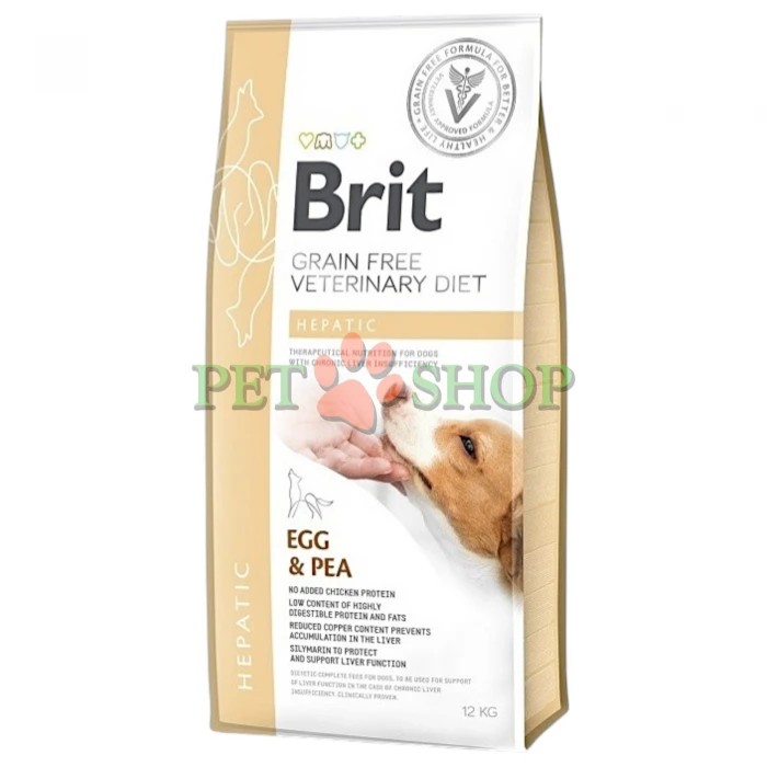 <p><strong>Корм для собак Brit GF VetDiets Dog Hepatic&nbsp;при болезни печени с яйцом, горохом, бататом и гречкой</strong></p>