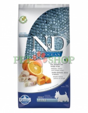<p><strong>Farmina ND Ocean Dog Adult Mini Cod, Pumpkin, Orange - </strong>hrană uscată completă, fără cereale, pentru câini adulți de talie mică.</p>