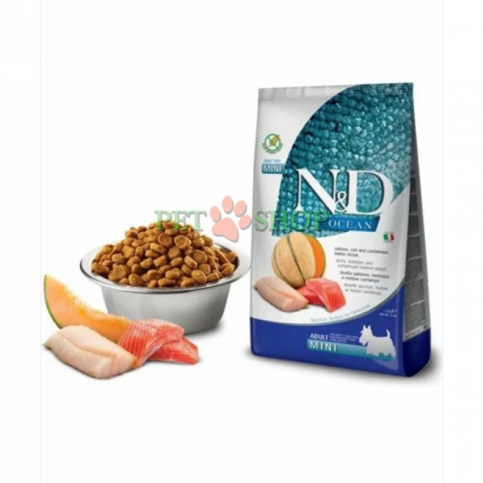 <p><strong>Farmina ND Ocean Dog Adult Mini&nbsp;Salmon, Cod,&nbsp;Cantaloupe Melon -&nbsp;</strong>somon, cod și pepene galben <em>(pepene galben de tip &bdquo;muscat&rdquo;)</em>. Hrană uscată completă, fără cereale, pentru c&acirc;ini adulți de rase mici.</p>