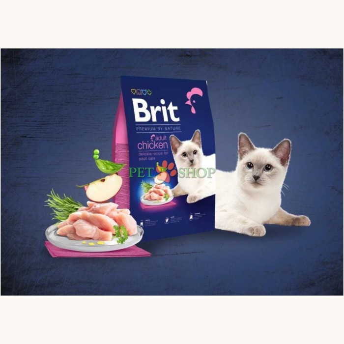<p><strong>BRIT Premium by Nature Cat Adult Chicken -&nbsp;</strong>премиальный полноценный корм для кошек. Формула с курицей предназначена для взрослых животных. Ингредиенты &mdash; натуральные, вкусные, способствующие здоровому ежедневному питанию.</p>