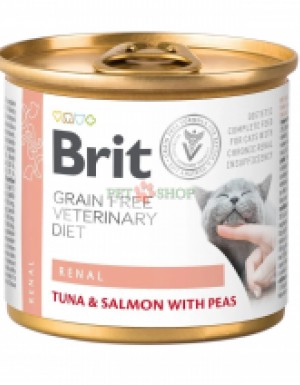 <p><strong>Brit Veterinary Diet Cat Renal</strong> - диетический полнорационный корм для кошек для поддержки функции почек при хронической почечной недостаточности. Вкус - тунец с лососем и горохом.</p>