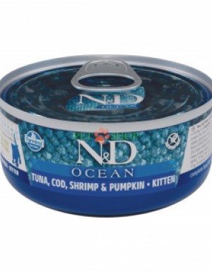 <p><strong>Farmina ND&nbsp;Tuna, Cod, Shrimp,&nbsp;Pumpkin Kitten.&nbsp;</strong>ТУНЕЦ, ТРЕСКА, КРЕВЕТКИ И ТЫКВА Kitten. Полнорационный влажный корм для котят, беременных и лактирующих кошек.</p>