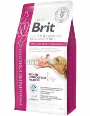 <p><strong>Brit Veterinary Diet Dog Hypoallergenic Hydrolized - п</strong><strong>олнорационный диетический корм для собак.&nbsp;</strong>Снижает непереносимость ингредиентов и питательных веществ. Поддерживает функцию кожи при дерматозах и чрезмерной линьке.</p>