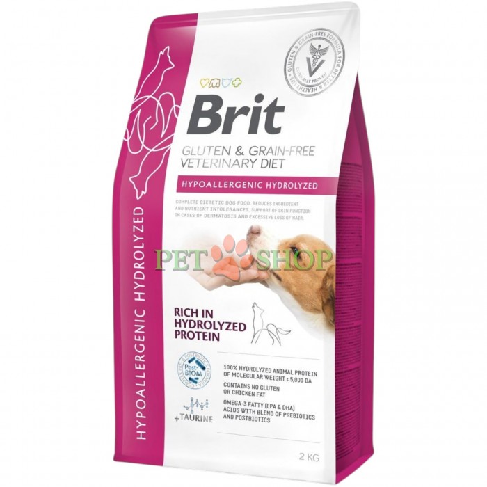 <p><strong>Brit Veterinary Diet Dog Hypoallergenic Hydrolized - п</strong><strong>олнорационный диетический корм для собак.&nbsp;</strong>Снижает непереносимость ингредиентов и питательных веществ. Поддерживает функцию кожи при дерматозах и чрезмерной линьке.</p>