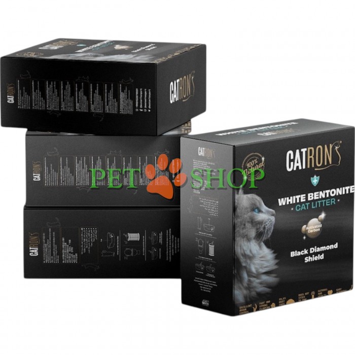 <p><strong>Catron Bentonite Activated Carbon 10 L</strong> - это высококачественный белый бентонит премиум-качества с добавлением активированного угля. Благодаря этому наполнитель имеет благородный серый оттенок и содержит гранулы активированного угля, эффективно поглощающие запахи.</p>