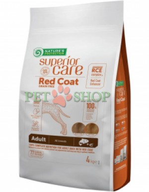 <p><strong>Nature's Protection Superior Care Dog Red Coat Grain Free Adult All Breeds Salmon -&nbsp;</strong>беззерновой полнорационный сухой корм с лососем для взрослых собак всех пород с рыжим оттенком шерсти.</p>