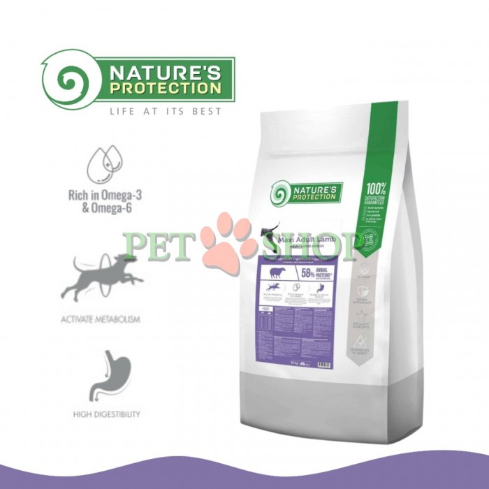 <p><strong>Nature's Protection Maxi Adult Lamb -&nbsp;</strong>это полнорационный и сбалансированный сухой корм супер премиум класса с источником протеина высочайшего качества и сырьем.&nbsp;Основным источником белка этого сухого корма для собак является ягнятина.</p>