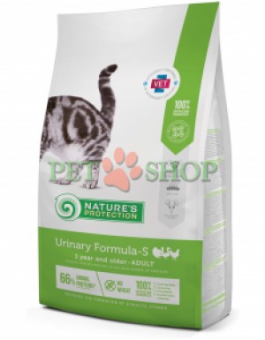 <p><strong>Nature&rsquo;s Protection Cat Urinary Formula-S -&nbsp;</strong>полнорационный сухой корм с мясом птицы для профилактики мочекаменной болезни у взрослых кошек.&nbsp;</p>