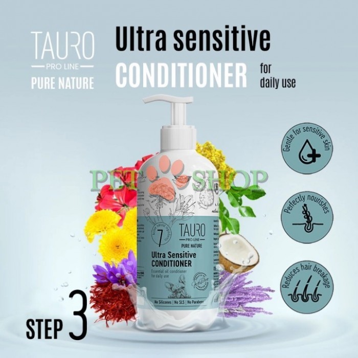<p><strong>Tauro Pro Line Pure Nature Ultra Sensitive&nbsp;Conditioner</strong>&nbsp;-&nbsp;кондиционер для собак и кошек с чувствительной кожей. Разработан для бережного восстановления сухой шерсти путем ее интенсивного увлажнения.</p>