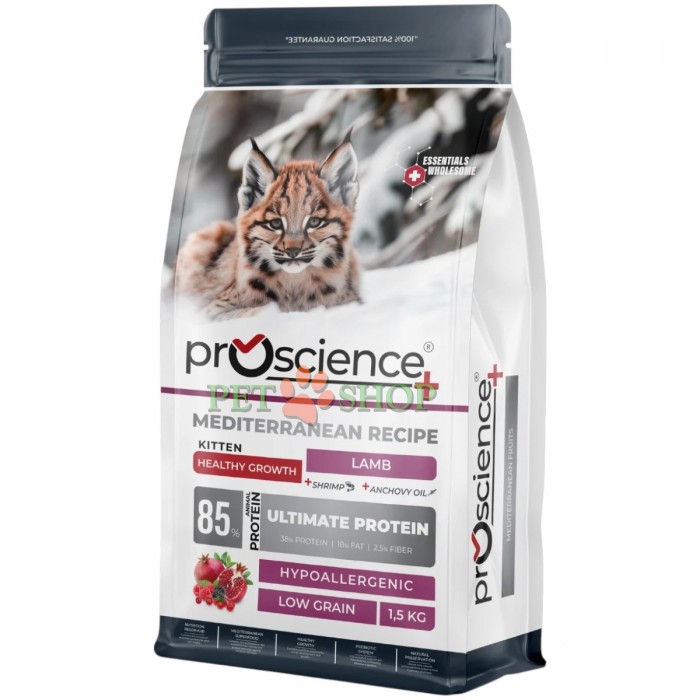<p><strong>ProScience Kitten Lamb Cat &mdash; Healthy Growth &mdash; Mediterranean Recipe</strong>&nbsp;&mdash; это сбалансированный сухой корм для котят&nbsp;с ягненком.</p>
