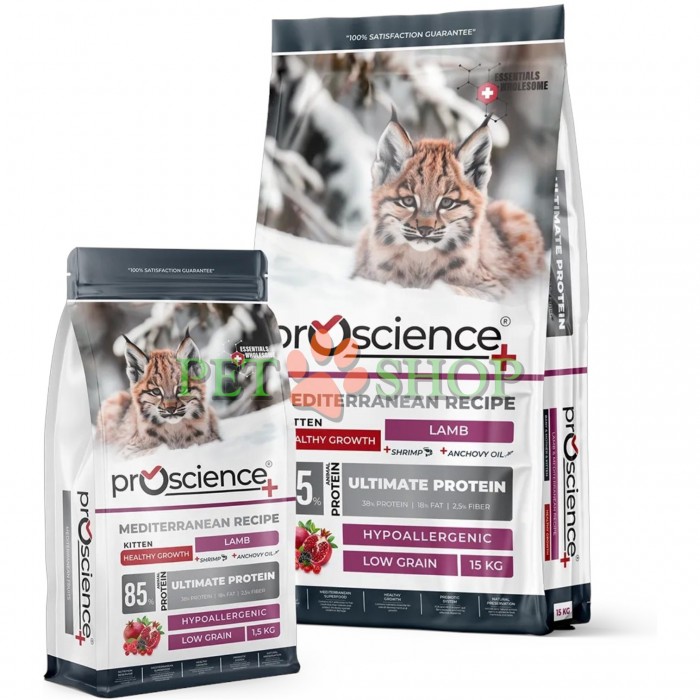<p><strong>ProScience Kitten Lamb Cat &mdash; Healthy Growth &mdash; Mediterranean Recipe</strong>&nbsp;&mdash; это сбалансированный сухой корм для котят&nbsp;с ягненком.</p>