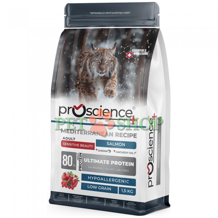 <p><strong>ProScience Cat Adult Sensitive Skin -&nbsp;</strong>полнорационный и сбалансированный экструдированный сухой корм для взрослых кошек с лососем. Содержит 80% белка животного происхождения, гипоаллергенную формулу с пониженным содержанием злаков и способствует поддержанию здоровья кожи и красоты шерсти.</p>