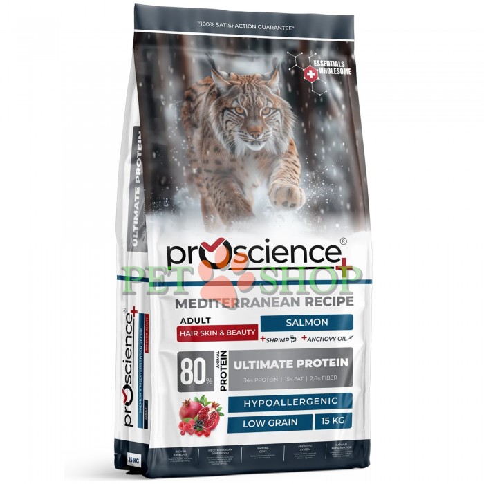 <p><strong>ProScience Cat Adult Sensitive Skin -&nbsp;</strong>полнорационный и сбалансированный экструдированный сухой корм для взрослых кошек с лососем. Содержит 80% белка животного происхождения, гипоаллергенную формулу с пониженным содержанием злаков и способствует поддержанию здоровья кожи и красоты шерсти.</p>