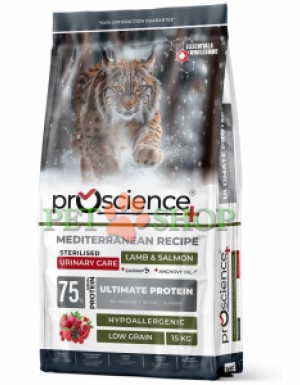 <p><strong>ProScience Sterilised Urinary Cat Adult&nbsp;Lamb, Salmon -&nbsp;</strong>полнорационный и сбалансированный экструдированный сухой корм для стерилизованных кошек с ягненком и лососем. Содержит <strong>75% белка животного происхождения</strong>, отличается гипоаллергенной формулой с пониженным содержанием злаков и обеспечивает полноценное ежедневное питание.</p>
