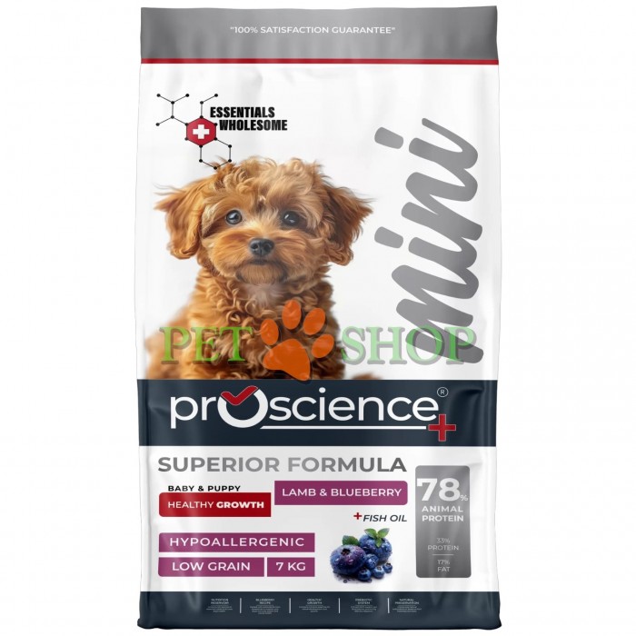 <p><strong>ProScience Dog Mini Puppy -&nbsp;</strong>полнорационный экструдированный сухой корм для щенков мелких и миниатюрных пород, а также беременных и кормящих собак <strong>с ягненком и черникой</strong>. Гипоаллергенная формула с пониженным содержанием злаков подходит для чувствительного пищеварения.</p>