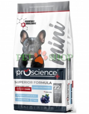 <p><strong>ProScience Mini Adult Dog Light, Sterilised Urinary&nbsp;Lamb, Blueberry</strong> &mdash; полнорационный сухой корм класса gourmet для стерилизованных собак мелких и миниатюрных пород. Не содержит искусственных добавок и консервантов. Гипоаллергенная рецептура с низким содержанием зерновых способствует поддержанию здоровья мочевыделительной системы.</p>
