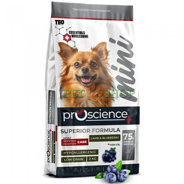 <p><strong>ProScience Mini Adult Dog&nbsp;Sensitive Digestion Lamb,&nbsp;Blueberry</strong> -&nbsp;это корм супер-премиум класса, специально разработанный с учетом уникальных физиологических потребностей маленьких взрослых собак с ягненком и черникой.</p>