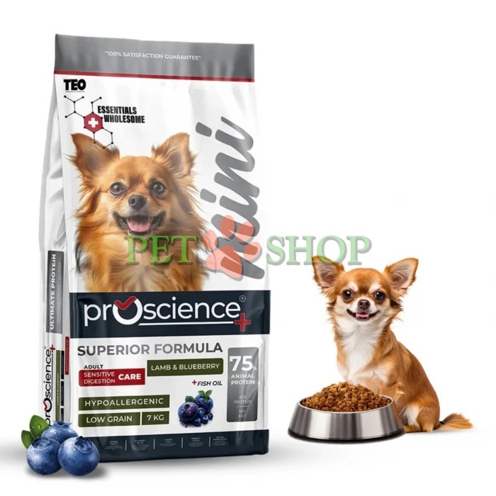 <p><strong>ProScience Mini Adult Dog&nbsp;Sensitive Digestion Lamb,&nbsp;Blueberry</strong> -&nbsp;это корм супер-премиум класса, специально разработанный с учетом уникальных физиологических потребностей маленьких взрослых собак с ягненком и черникой.</p>