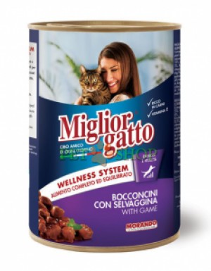 <p><strong>Кусочки с дичью для кошек Miglior Gatto Selvaggina 405 gr</strong></p>