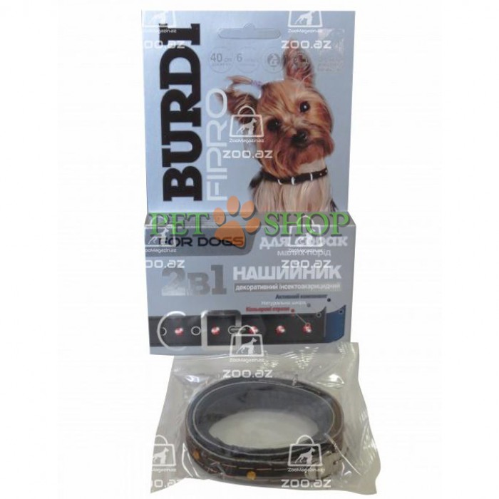 <p><strong>Бурди Фипро ошейник декоративный инсектоакарицидный от блох и клещей для мелких собак, 40 см</strong></p>