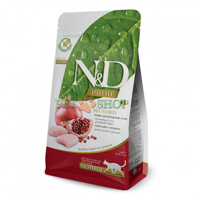 <p><strong>NEUTERED - Курица и гранат. Полнорационный беззерновой сухой корм для стерилизованных кошек и кастрированных котов.</strong></p>