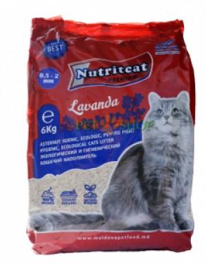 <p><strong>NUTRITCAT PREMIUM - așternut igienic, ecologic pentru pisici, din 100% bentonite cu aromă de levănțică. Dimensiuni între 0,5 mm – 2 mm (granule mici).</strong></p>