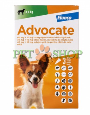 <p><strong>Elanco Advocate для собак до 4 кг от блох, клещей и др., а также глистов, 1 пипетка*0,4 мл</strong></p>