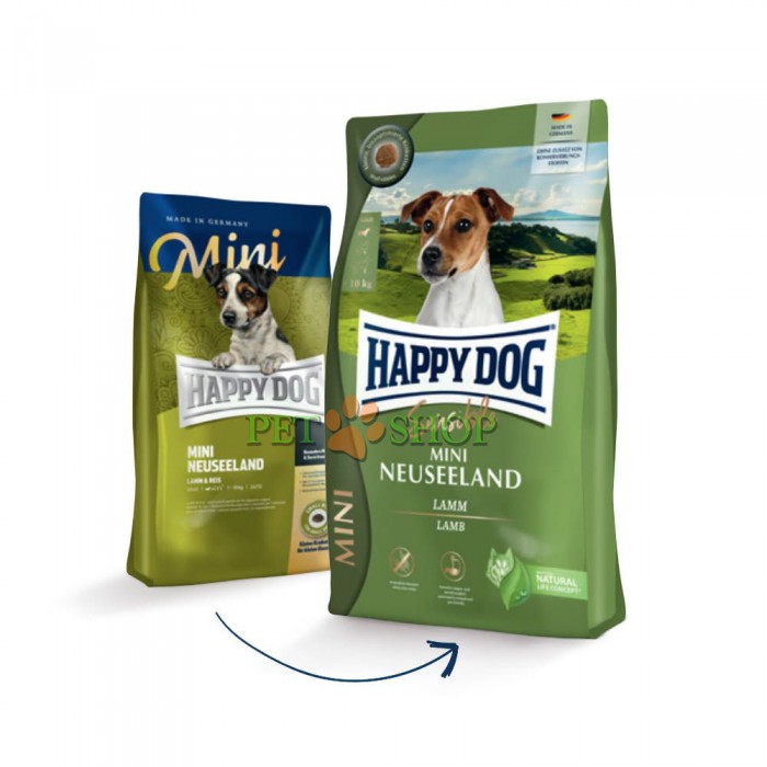 <p><strong>Happy Dog Supreme Mini Neuseeland 10 кг для мелких пород с ягнёнком и рисом</strong></p>