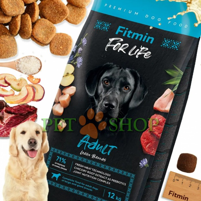<p><strong>Fitmin For Life Adult large breed - это сухой корм, адаптированный к потребностям собак крупных пород возрастом от 15-18 месяцев до 7 лет. </strong></p>