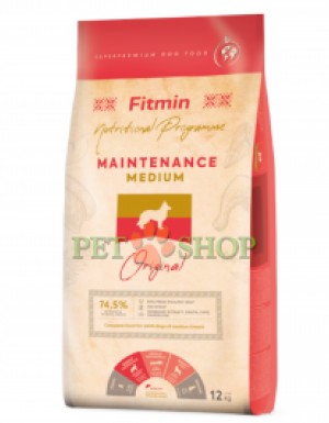 <p><strong>Fitmin Medium Maintenance – предназначается для регулярного кормления собак средних пород весом от 13 до 35 кг и возрастом от 12 месяцев до 9 лет. </strong></p>
