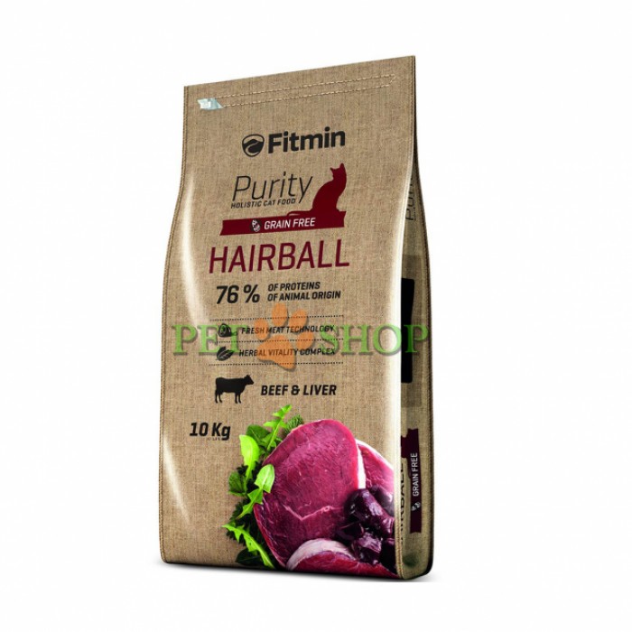 <p><strong>Fitmin Purity Hairball&nbsp;-&nbsp;este hrana exceptional de gustoasa, completă pentru pisici adulte cu blana lungă</strong></p>