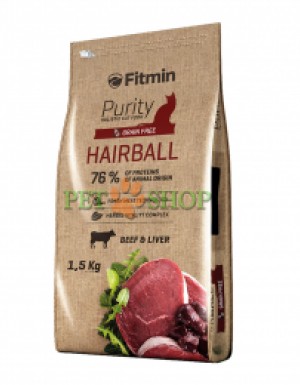 <p><strong>Fitmin Purity Hairball - это полнорационный беззерновой корм класса холистик для длинношерстных кошек.</strong></p>