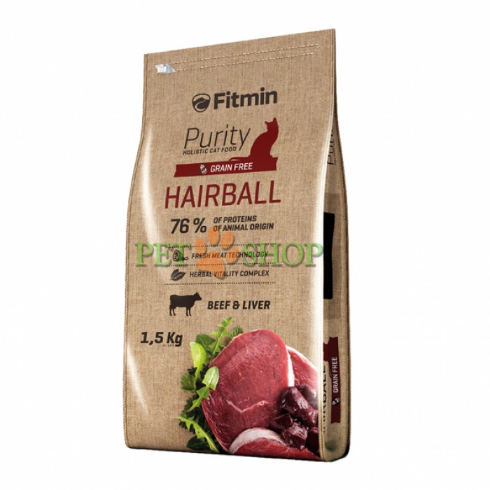 <p><strong>Fitmin Purity Hairball - este hrana exceptional de gustoasa, completă pentru pisici adulte cu blana lungă</strong></p>
