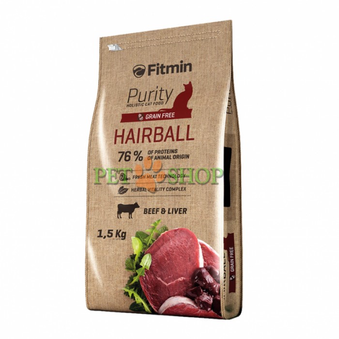 <p><strong>Fitmin Purity Hairball&nbsp;-&nbsp;este hrana exceptional de gustoasa, completă pentru pisici adulte cu blana lungă</strong></p>