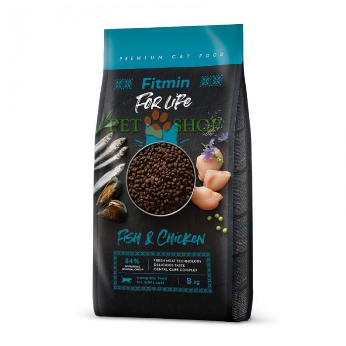 <p><strong>Fitmin For Life Adult Fish and Chicken&nbsp;-&nbsp;Полнорационный корм для взрослых кошек с мясом свежей рыбы.</strong></p>